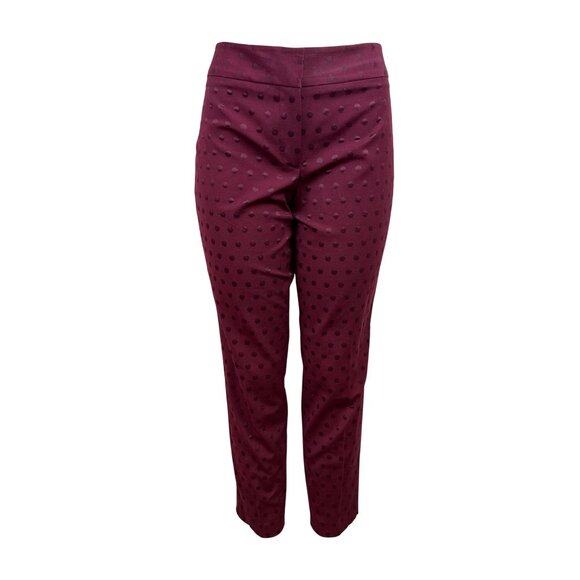 Talbots Womens Burgundy Polka Dot Ankle Pants Size 8 - Picture 1 of 8